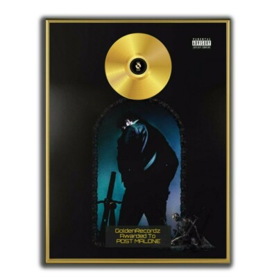 Post Malone Poster, Hollywoods Bleeding GOLD/PLATINIUM CD, gerahmtes Poster