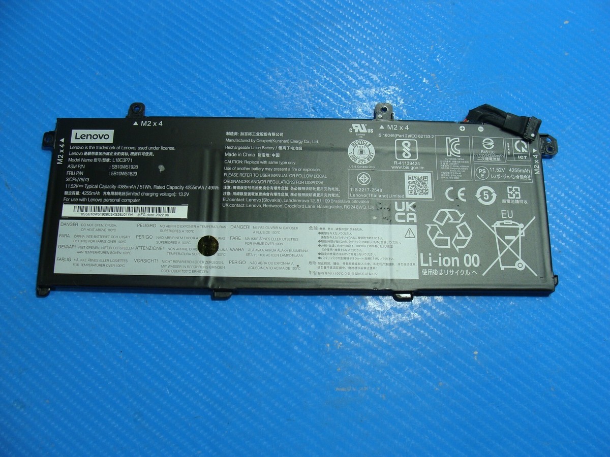 Lenovo ThinkPad T14 Gen 2 14 Battery | 11.52V 51Wh 4255mAh | Black