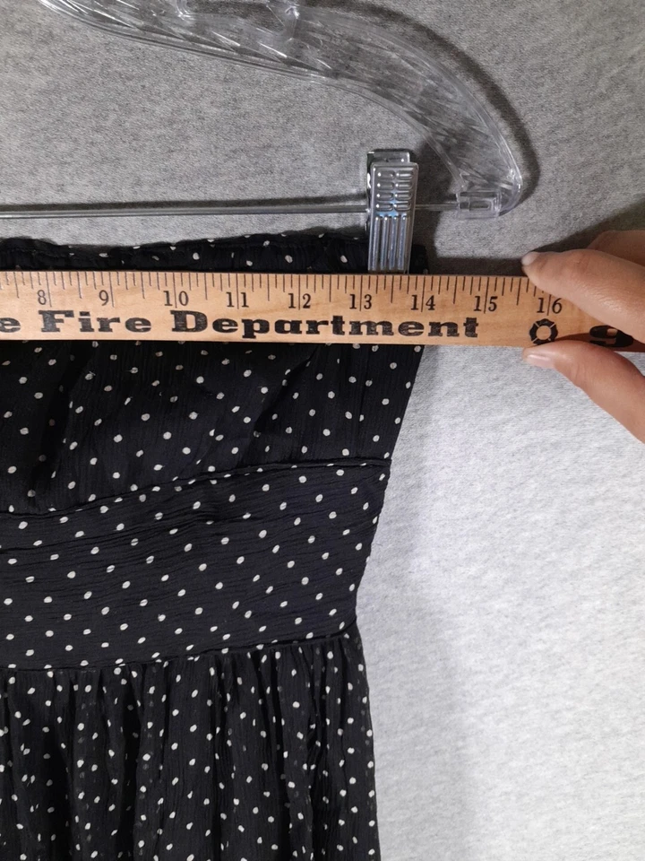 Vestido J Crew para mujer Emily seda gasa lunares sin tirantes Foto 2 de 4