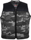 Biker vest textile grey camo camouflage motorcycle vest textile cowl camouflage