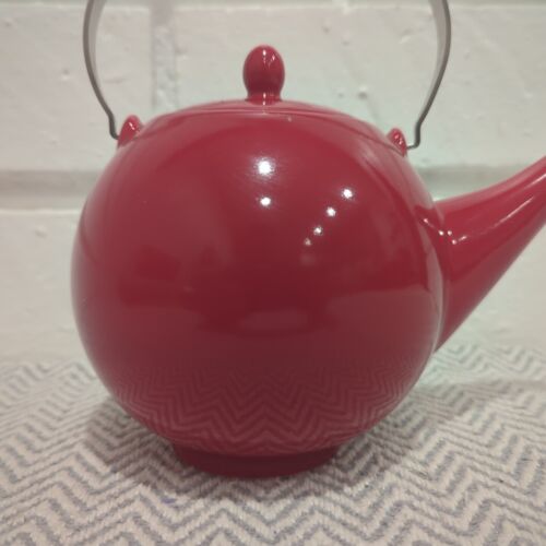 Teavana Tea House Collection Red 24 oz Teapot Round Fine Porcelain - Picture 2 of 13