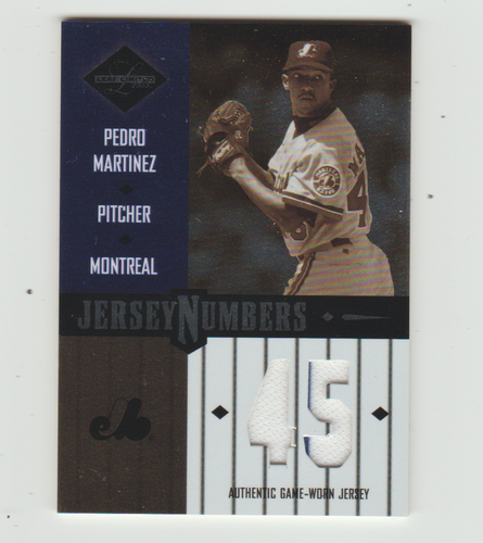 2003 DONRUSS PEDRO MARTINEZ GAME-WORN JERSEY NON-AUTO/NON-AUTOGRAPH S/N 28/50