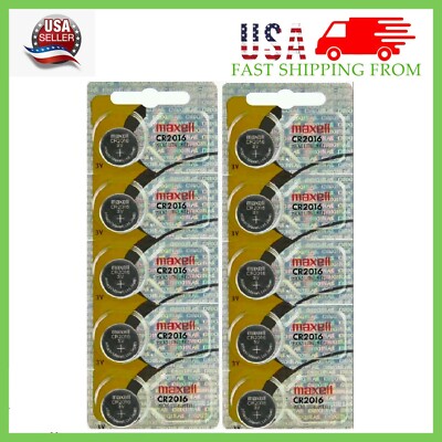 Lot 10 x Genuine Maxell CR2016 CR 20216 3V LITHIUM BATTERY Made in Japan BR2016