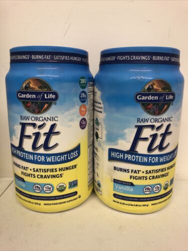 2X Garden of Life Raw Organic Fit Vanilla High Protein (32.80oz X2) Exp 5/31/26