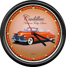 Licensed 1947 Cadillac Convertible Vintage Auto General Motors Sign Wall Clock
