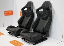 RXI high base pair full leather white stitch front seats Fit Land Rover Defender