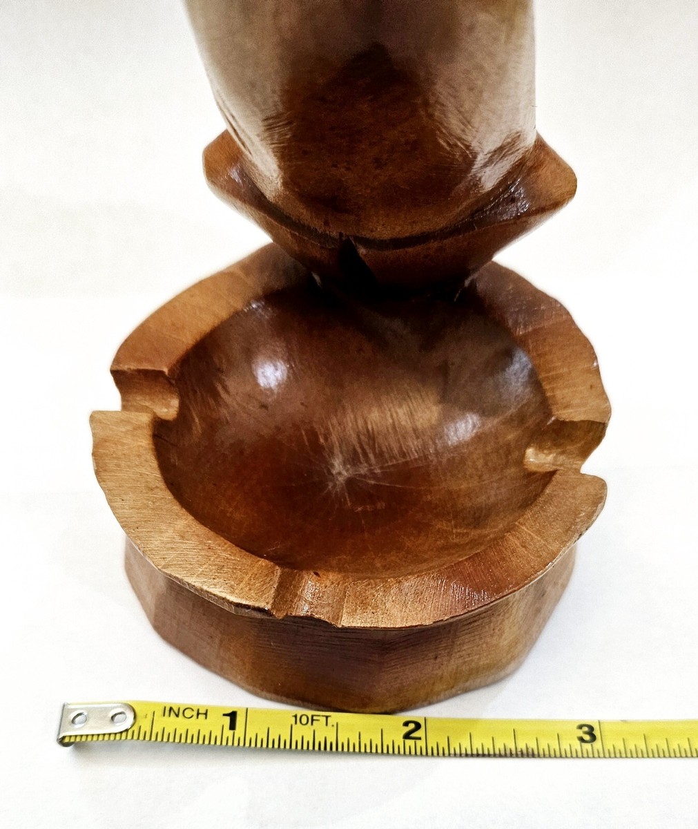 Unique Ethnic Souvenir Wooden Penis Ashtray Naked Barrel Man