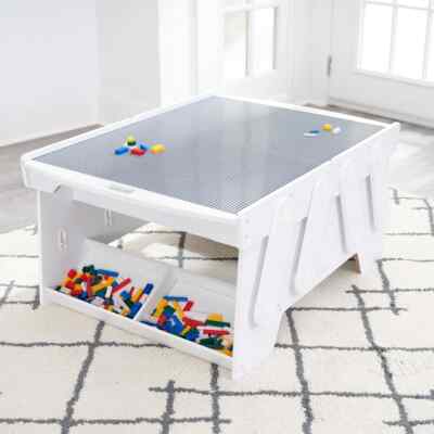 New KidKraft Building Bricks Play N Store Mega Table w/210 Bricks