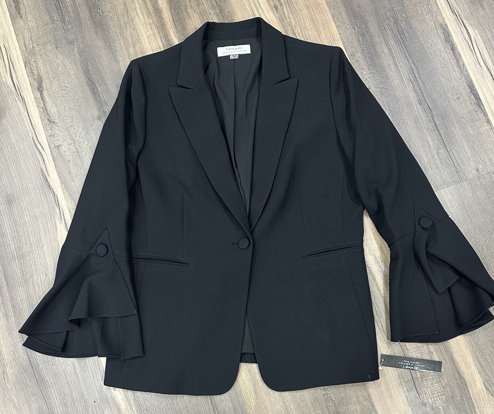 149 NEW Tahari Women's Black OneButton LongSleeve Blazer Jacket Sz