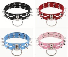 Punk Gothic BDSM Double Row Neck Choker Goth Rivet Studs Necklace Gay Unisex