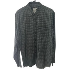 Vintage Calvin Klein Jeans Button Front Long Sleeve Shirt Mens L Black EUC
