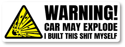 May Explode Mercymaker CAR WINDOW DECAL TRUCK OUTDOOR STICKER FUNNY BUILT MYSELF MAY EXPLODE ...