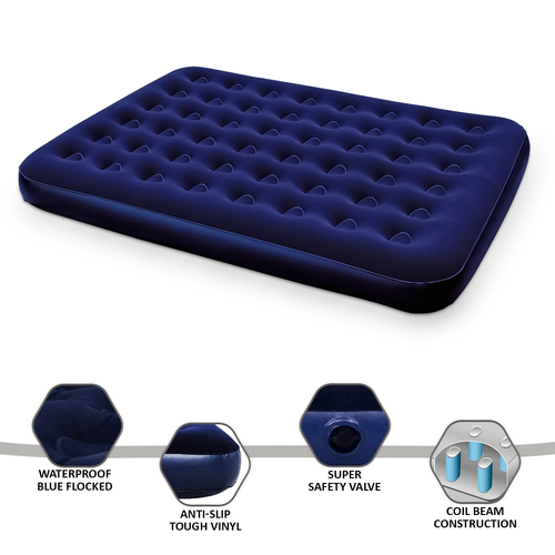 Colchón de cama de aire flocado inflable individual/doble/queen bomba de aire para pies Bestway - Imagen 13 de 16