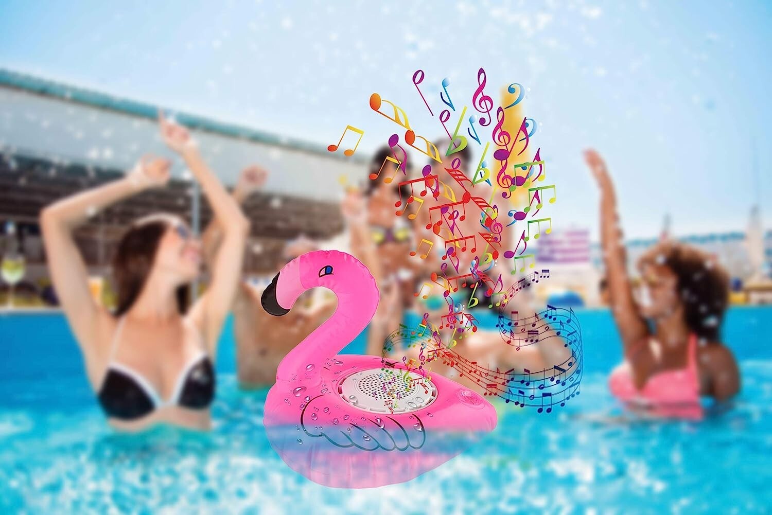 *1-Pack* Caleo Floating Bluetooth Speaker Flamingo Inflatable Waterproof