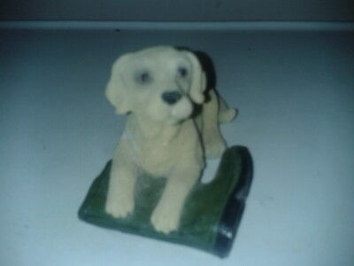 Vintage ''Warte auf seinen Meister'' von Regency Fine Arts. Golden Labrador orn.(A27)