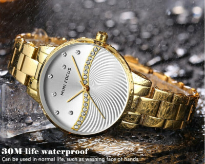 MINI FOCUS Top Brand Luxury Fashion Women Watches Purple Stainless Steel Strap 