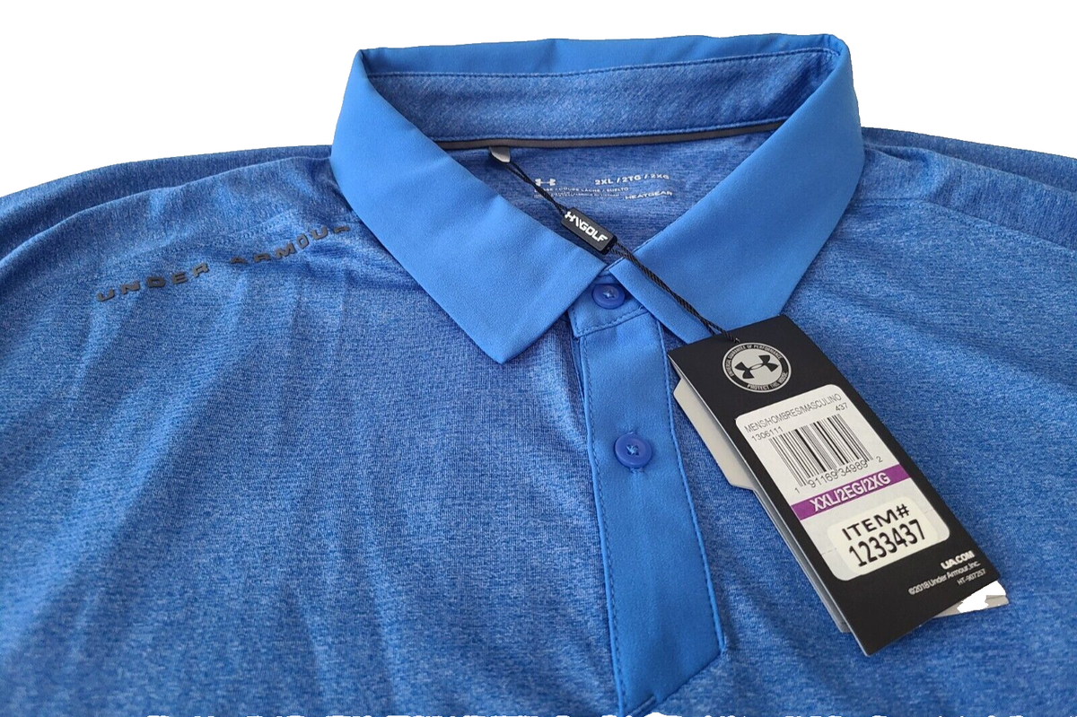 Under Armour Polo Shirt Men's Size 2XL Blue Threadborne 13606111