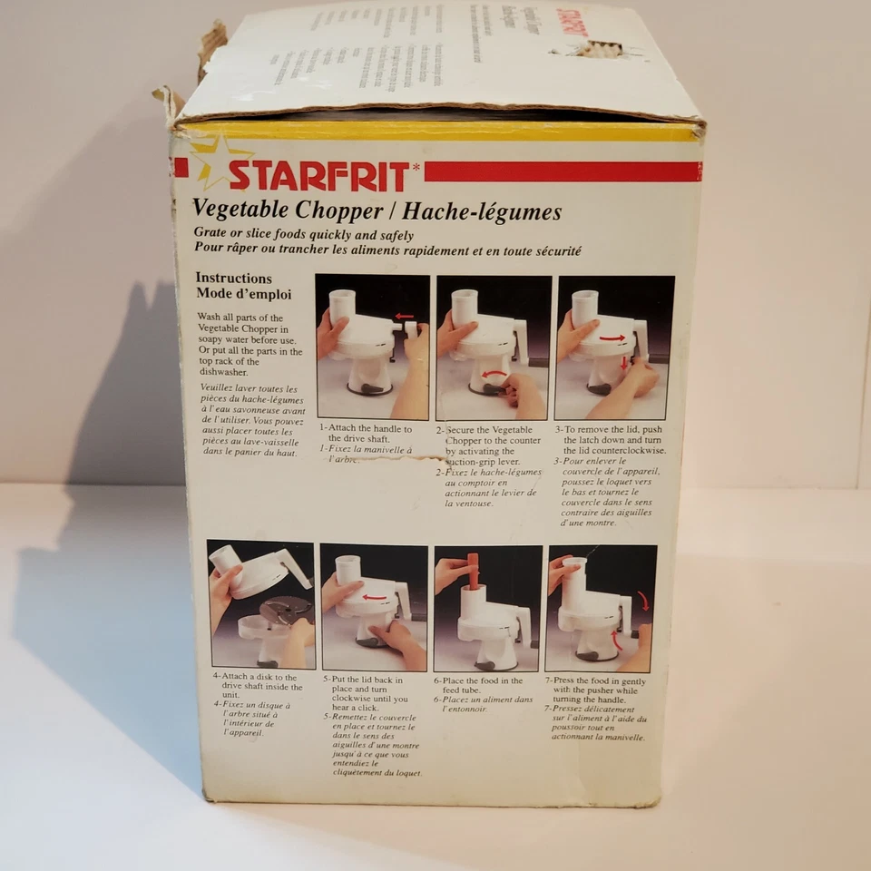 Picador de legumes Starfrit grelha ou fatia de alimentos 4 discos completo com caixa - Imagem 4 de 4