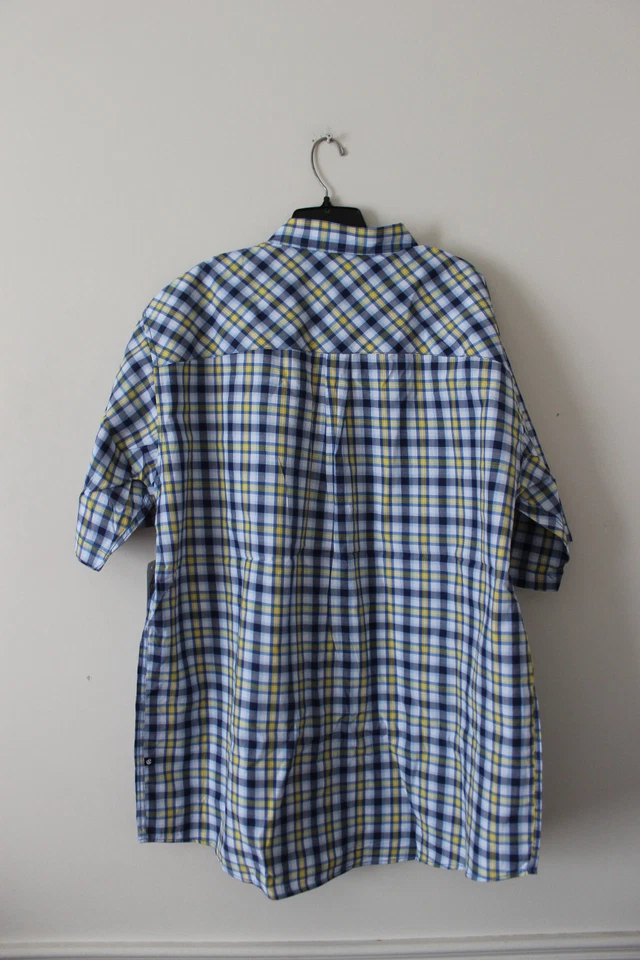 Nuevo WTag Rocawear Camisa de Vestir Azul Manga Corta Botones Cuadros Para Hombre 2XB $50 Foto 4 de 4