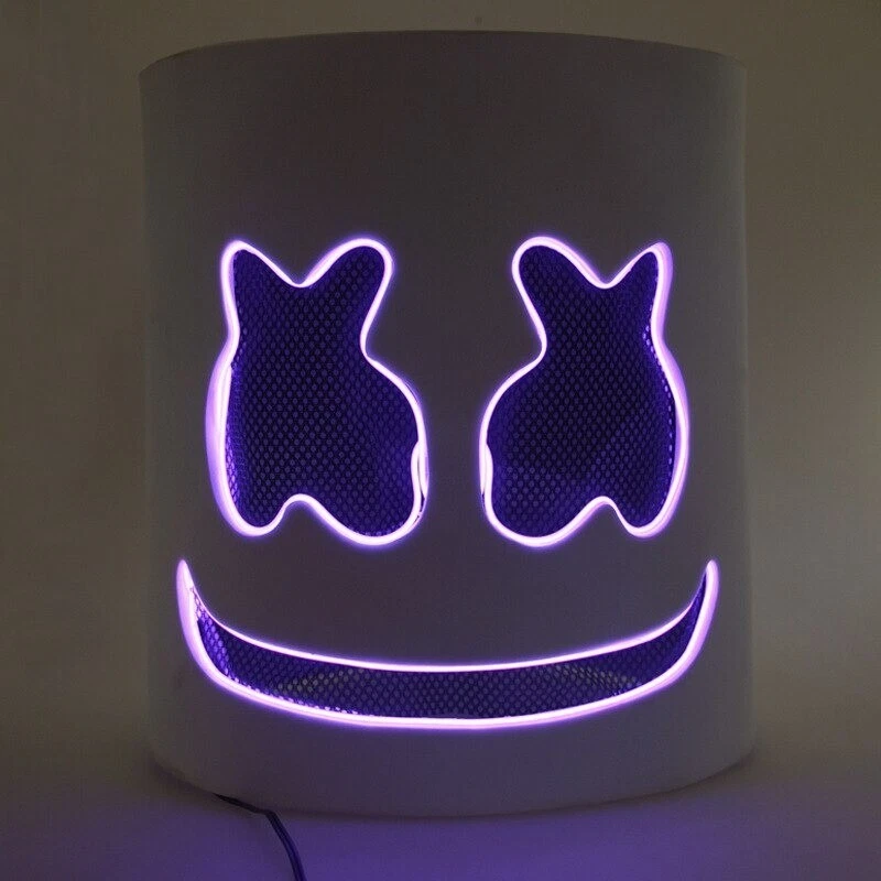 MARSHMALLOW DJ LED Festival de Música Casco Cabeza Completa Iluminar Juegos con disfraces Máscara Divertida Foto 3 de 4