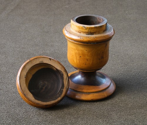 Antique Georgian Treen Urn Shaped Snuff - Foto 2 di 4