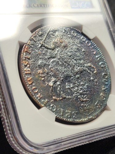 1742 Netherland Ducaton NGC certified Sea Salvaged Hollandia Shipwreck, TONED! - Picture 3 of 6