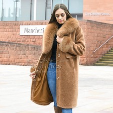 Teddy Wool Hoody Coat With Fox Fur Trim And Cuff, Winter Coat