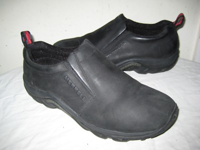 Merrell Jungle Moc Nubuck Black Suede Loafers Women's Shoes