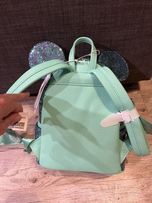 ✨ Disney Parks Loungefly Minnie Mouse Teal & Purple Sequin Mini Backpack NWT ✨ 2024 Disney Parks LoungeFly Purple & Teal Sequin Minnie  main image 3