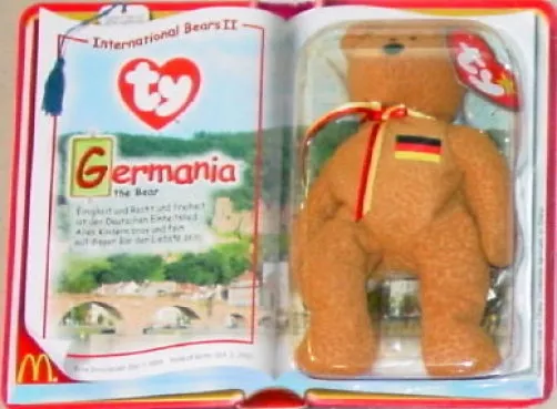 McDonalds Ty TEENIE Beanie Baby 2000 GERMANIA International BEAR GERMANY Teddy