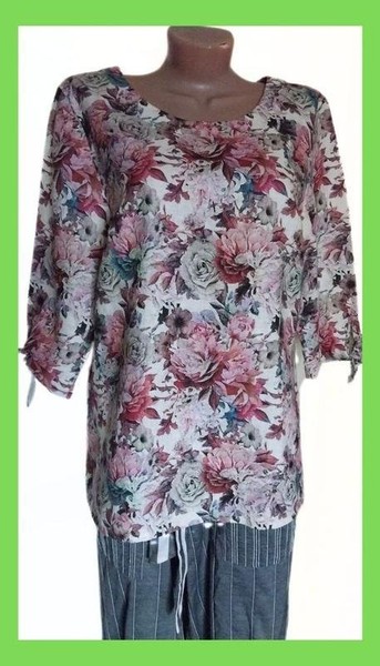 Women Linen Gallery Shirt Multicolor 40 / L / 48