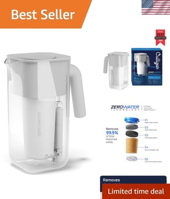 with ZeroWater Technology 8-Cup Water Filter Pitcher   Includes 5-Stage Advan...