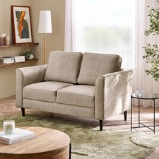 Logan 2 Seater Fabric/Faux Leather Sofa Modern Minimalist
