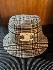 Celine Check Pattern Bucket Hat S Size