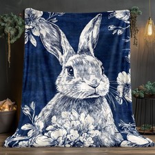 1 Vintage Bunny Blanket - Lightweight Flannel Blanket
