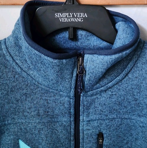 Maglione uomo LL BEAN nuovo con etichette M zip leggermente aderente pile blu crepuscolare *logo* - Foto 3 di 12