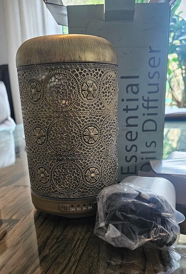 Aroma Diffuser 100ml Metall Duftlampe Raumduft ätherische Öle Yoga Büro - Bild 2 von 4