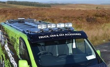 Roof Bar + Jumbo Spot Lamps + Clamps For Peugeot Boxer 2014+ Steel Top Light Bar