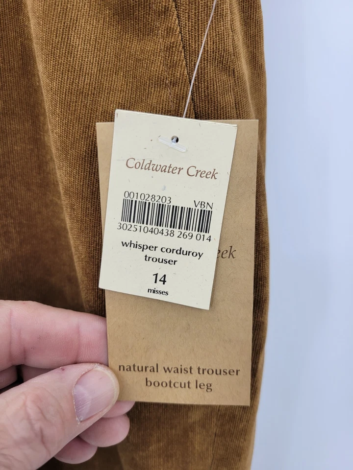 Pantalones Coldwater Creek Mujer 14 Marrón Camel Susurro Pana Pantalones Bootcut Foto 4 de 4