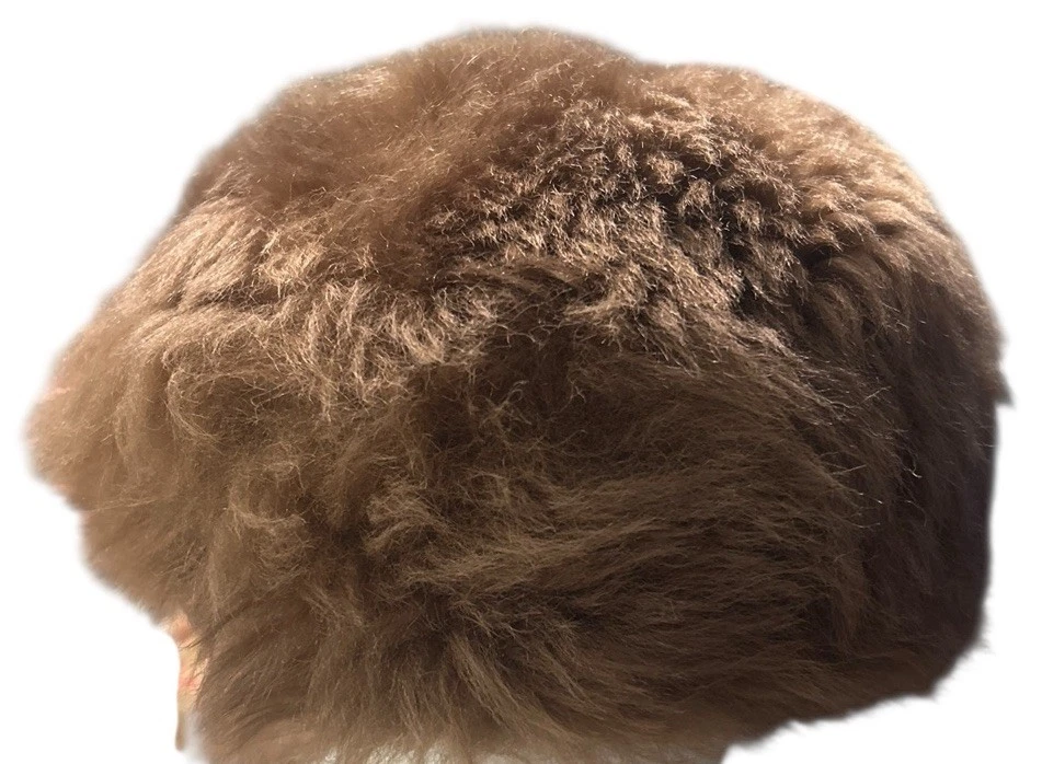 Sombrero cosaco vintage de piel de cordero de oveja marrón años 60 estilo ruso pastillero redondo Foto 3 de 4