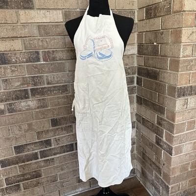 Vintage Polkadot Mothers Good Bread Advertising Kitchen Apron Mid Century C830