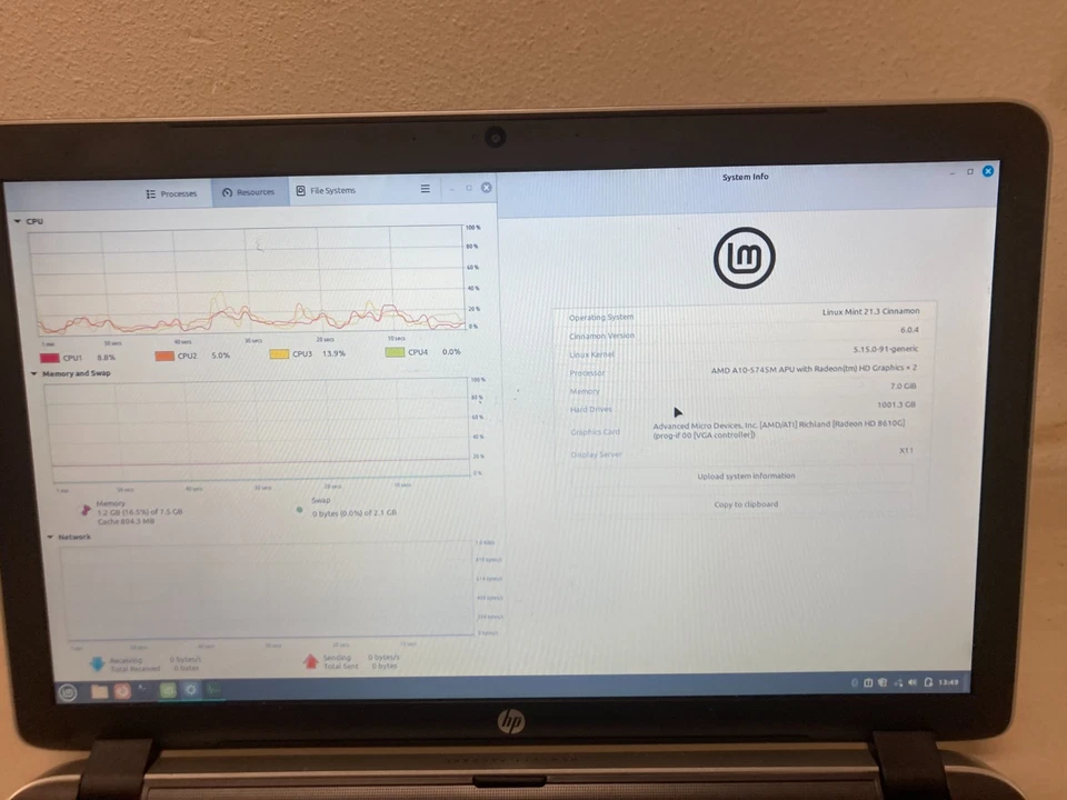 HP PAVILION 17-1019WM AMD A10-5745M @ 2.10GHz 8GB RAM 1 TB SSD *LEER Foto 2 de 4