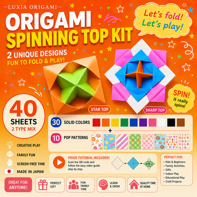 Japanese Spinning Top Origami Kit 40 Sheets DIY