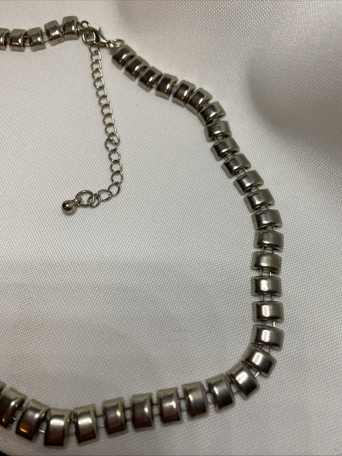 Statement Choker Reversible Block Link Silver Ton… - image 3