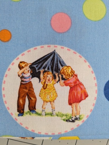 Vintage Circle Sally Dick and Jane Michael Miller Cotton Fabric 1 Yard - Picture 5 of 8