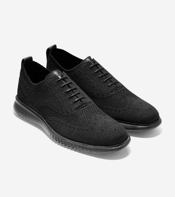 NEW Cole Haan 2.ZERØGRAND Mens Size 11.5 WIDE Black Stitchlite Wingtip Oxfords