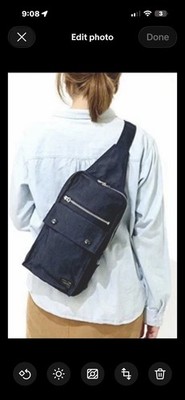 PORTER Yoshida & Co Smoky Sling Kaban Bag Navy Cordura Duck Japan Rare EUC