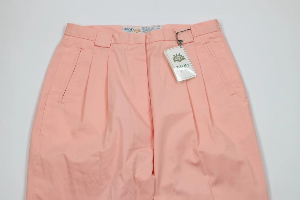 Pantalones chinos plisados de tenis de golf rosa Deadstock vintage años 80 90 Izod para mujer 14 Foto 2 de 4