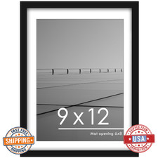 PEALSN 9x12 Picture Frame for 6x8 Photo w/ Mat or 9x12 Without Mat