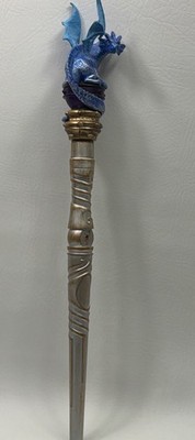 MagiQuest Magic Quest BLUE DRAGON Wand Topper Great Wolf Lodge Silver Gold Wand